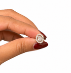 OVAL ZIRCON STUD